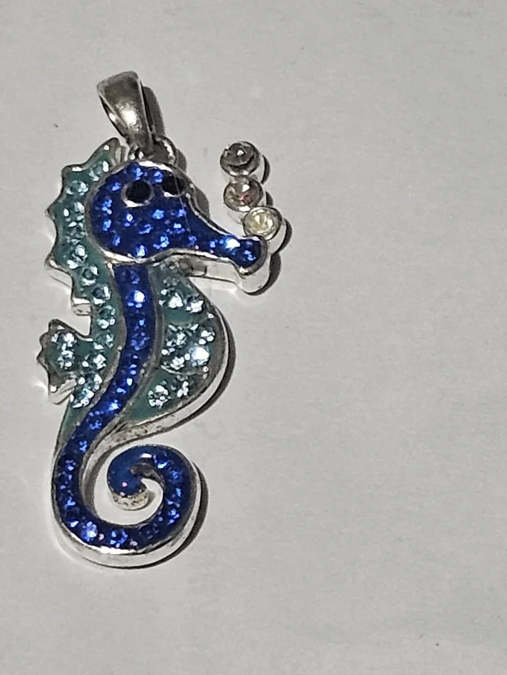Blue & Teal Seahorse Pendant Necklace - Unbranded